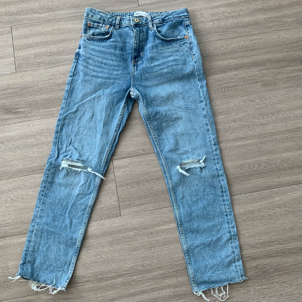 Zara Denim Distressed Jeans